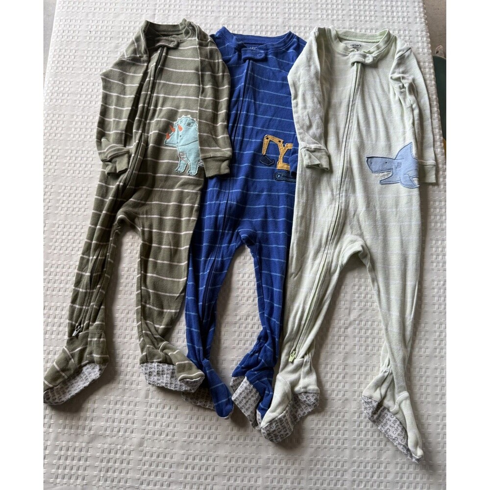 Lot of 3 carter’s Pajamas - baby boy Size 18 Months (Excellent Condition)